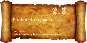 Markos Benjámin névjegykártya